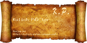 Kulich Péter névjegykártya