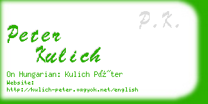 peter kulich business card